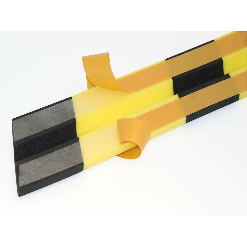 STOOTBAND - BRADY 225022 - HOEK (A) ZWART EN GEEL(10 EA)