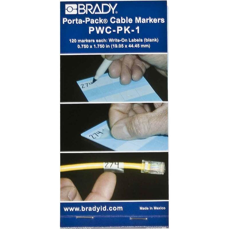 KABELMERKER - BRADY 035400 - 'BLANCO' WIT EN TRANSPARANT 19,05X44,45 MM (120 EA)