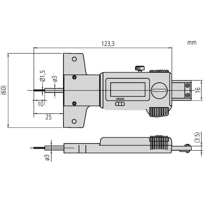 DIEPTESCHUIFMAAT 0-25MM DIG.571-100-20 0,01MM  MIT
