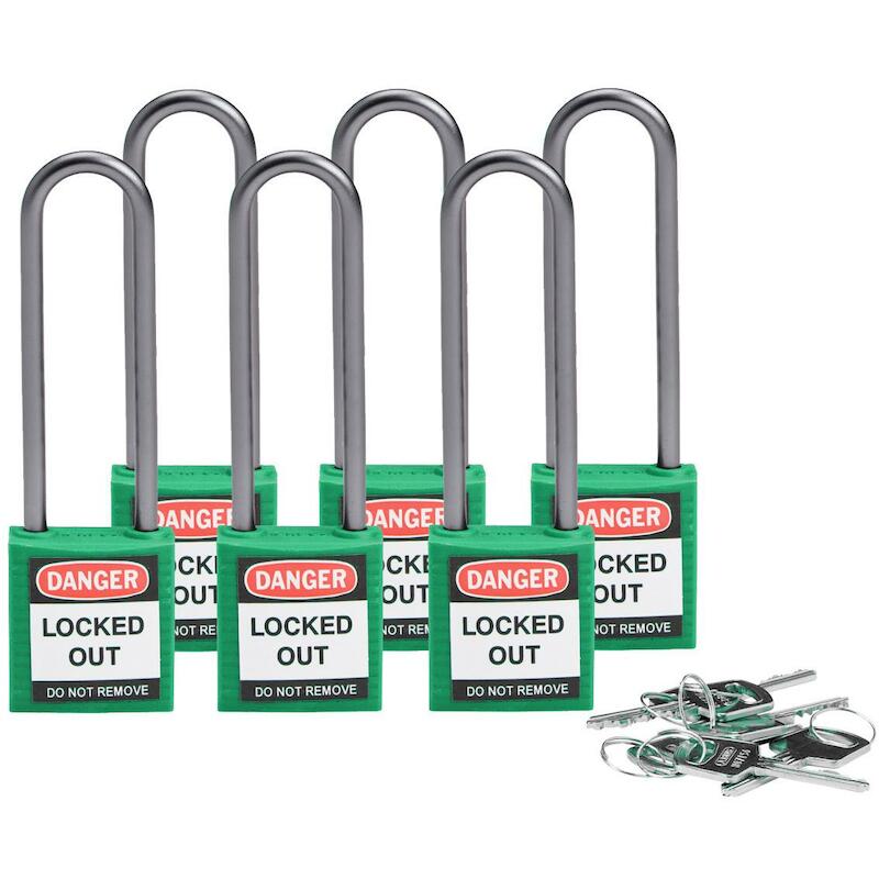 COMP SAFE PADLOCK 32MM SHA KD GREEN/6    BRADY 6ST