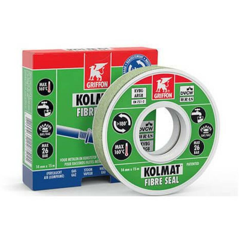 BANDE D'ETANCHEITE 14MMX15M KOLMAT FIBRE SEAL GRIF
