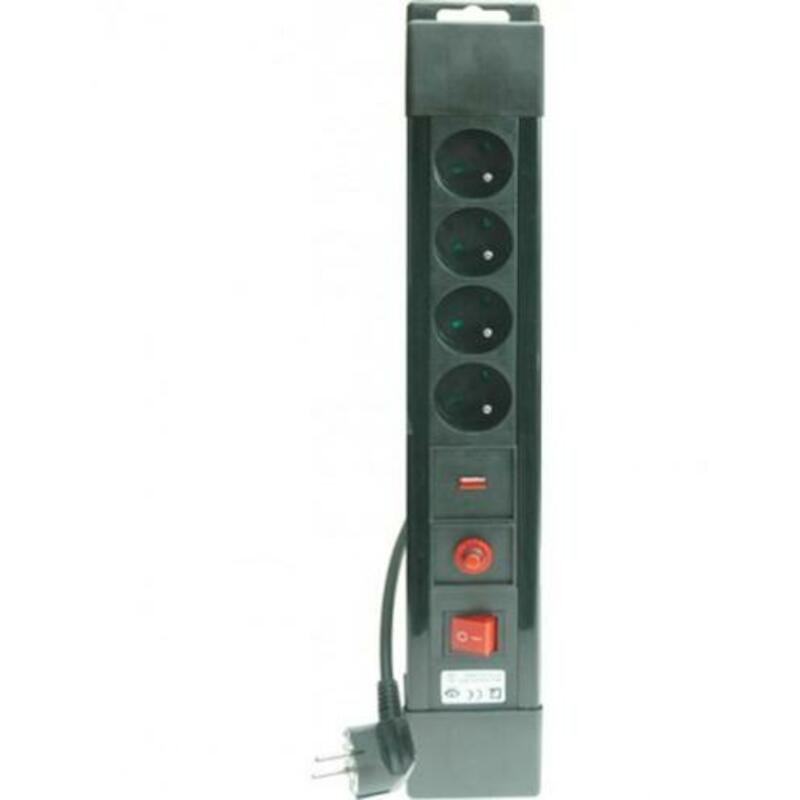BLOC MULTIPRISE 4X2P+T-16A  38336(+INT.)5M    NOIR