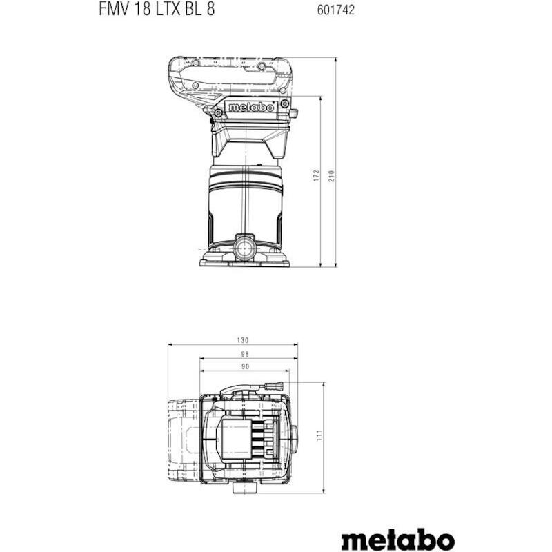 AFFLEUREUSE/ACCU 18V/BODY   FMV 18 LTX BL 8 METABO