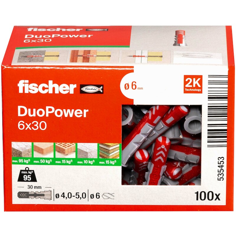 Fischer - Cheville universelle - DuoPower 6X30 - ø 6 x 30 mm - nylon - 03297794