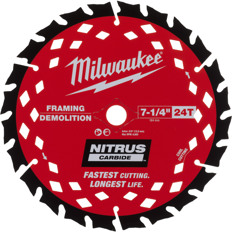 CIRKELZAAGBLAD 190MM        4932499376 24T MILWAUK