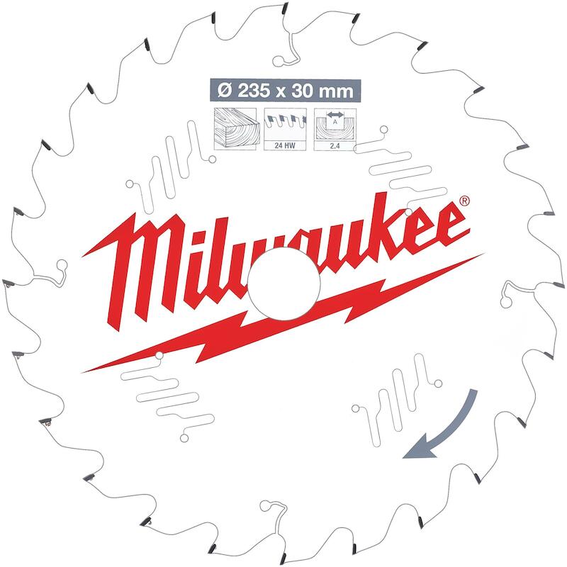 CIRKELZAAGBLAD 235MM   HOUT 4932471305 24T MILWAUK