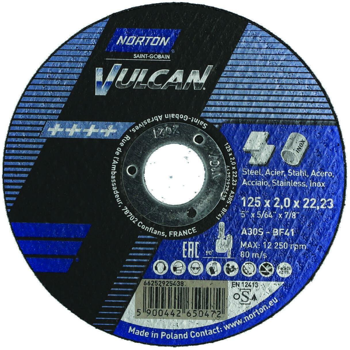 DISQUE TRONÇ. 125X2,0X22,23 VULCAN          NORTON