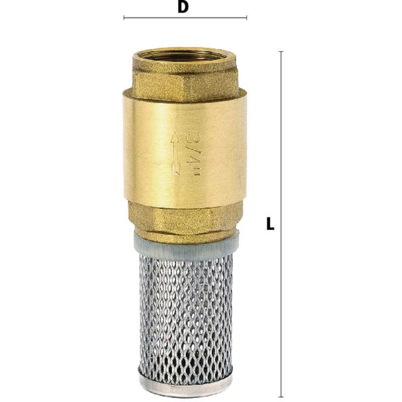 ZUIGKORF/ANTI RETOUR 3/8" MESSING