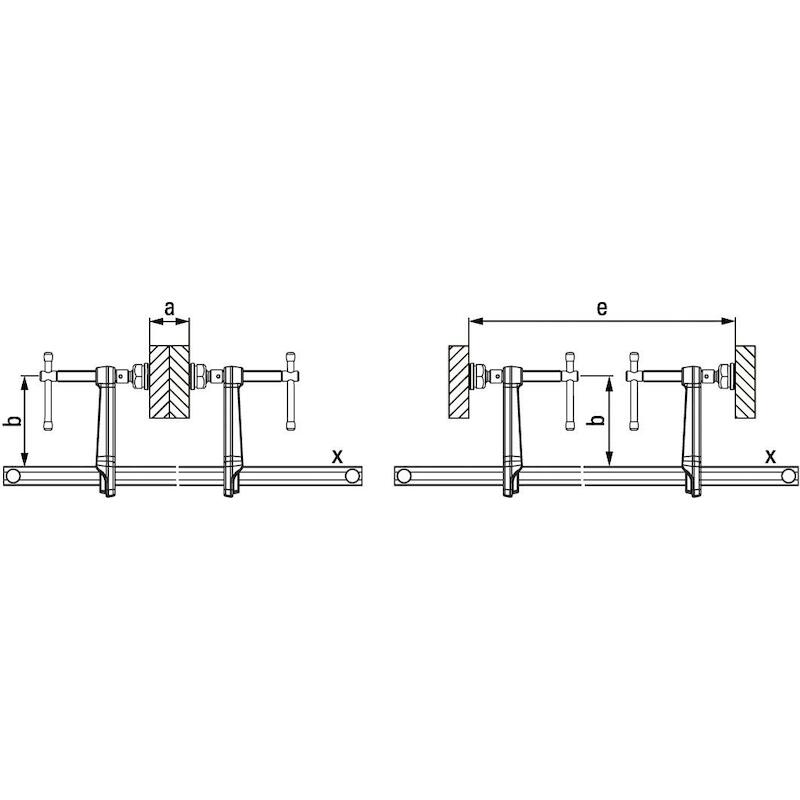 GLIJBEUGEL - BESSEY GSV - COMPLEET KNEVELGREEP - 120 MM