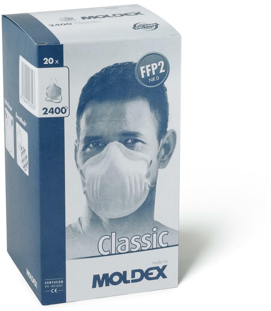 MASQUE JETABLE SANS VALVE - MOLDEX CLASSIC 2400- FFP2 TAILLE UNIQUE
