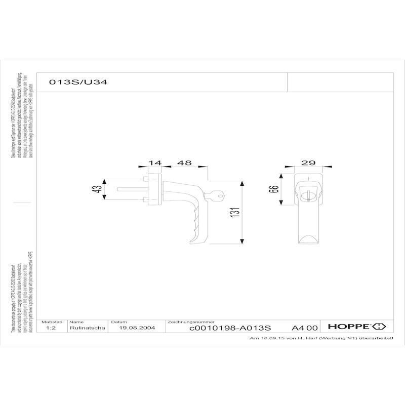 RAAMKRUK 013S/U34 F1NA7503  LONDON - ALUKLR  HOPPE