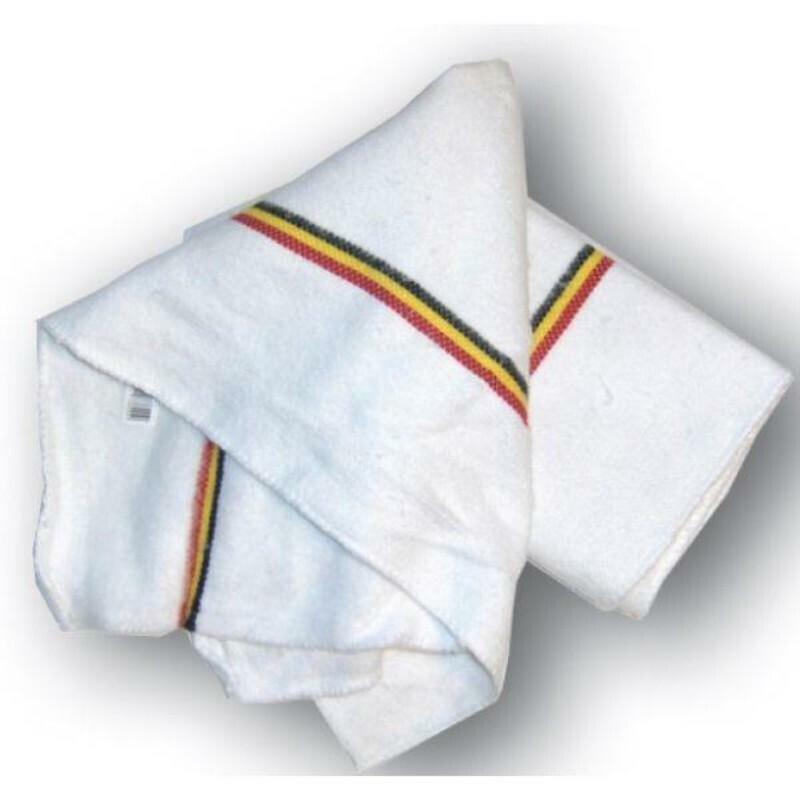 TORCHON DRAPEAU BELGE BLANC K1573 - 60X70CM
