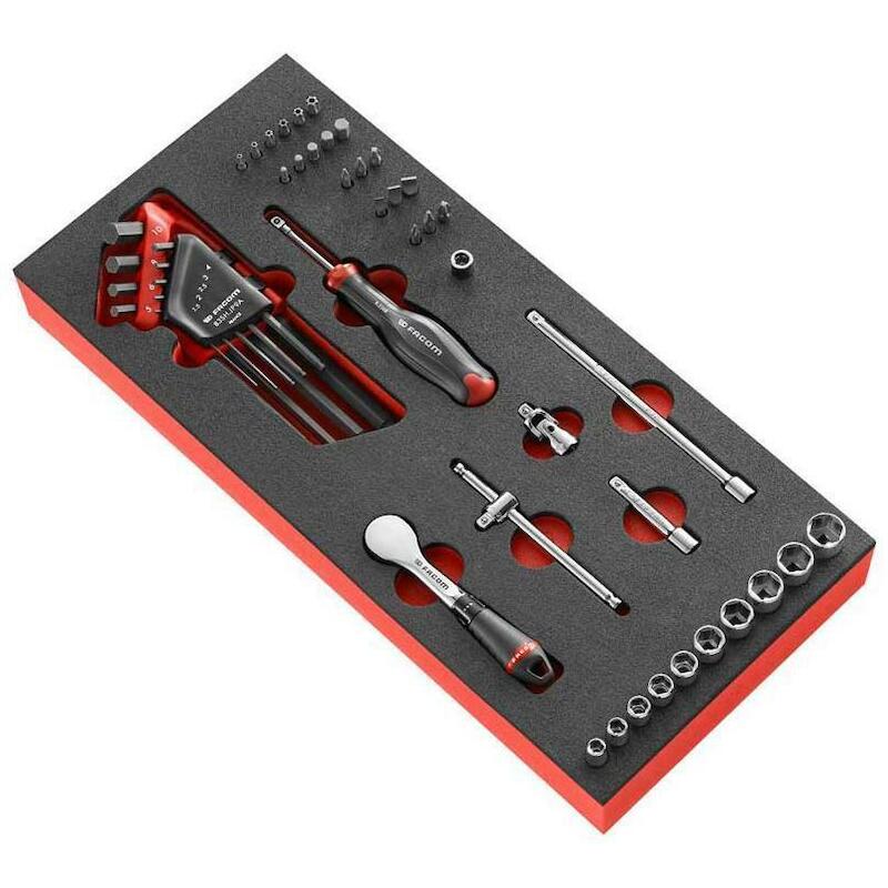 Facom - MODM.R181-36PB - socket module 1/4" - 6-point - 5.5-14 mm - 46-piece - 03171415