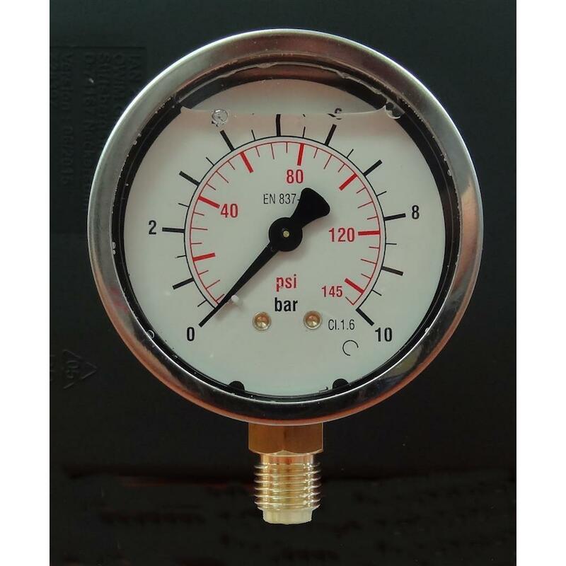 MANOMETRE 1/4"OA D63-0/160BAR   1151   INOX GLYC.