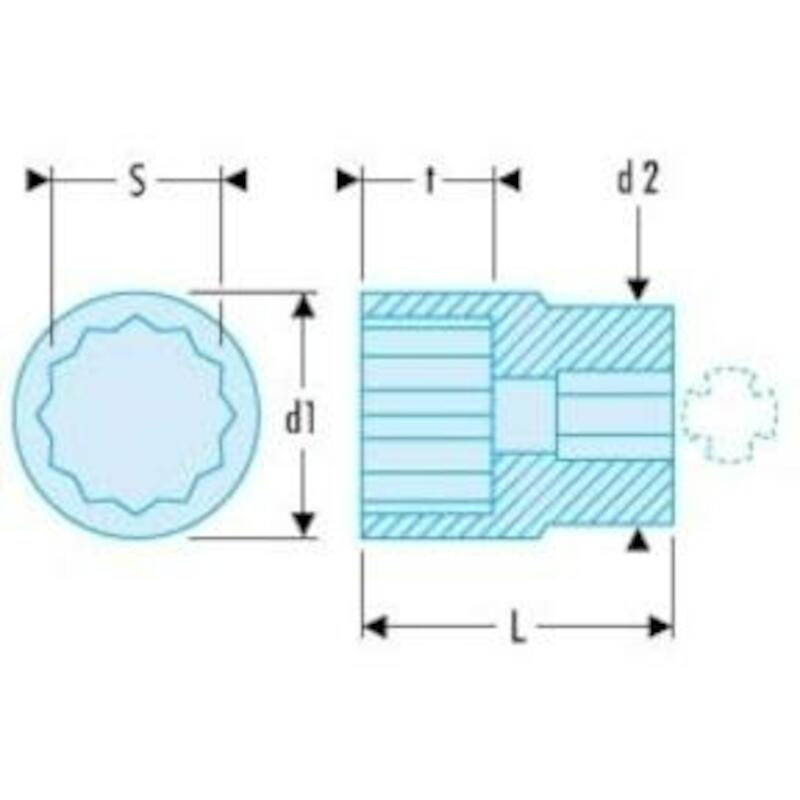 DOUILLE 1/4" 6P. 11MM       R                FACOM