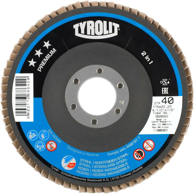 LAMELLENSCHIJF 125MM (PLAT) PREMIUM    P40 TYROLIT