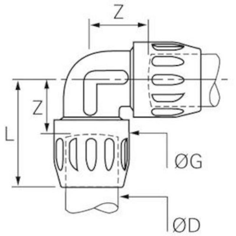 KNIEKOPP.90°25 X 25MM       6602 25 00    TRANSAIR