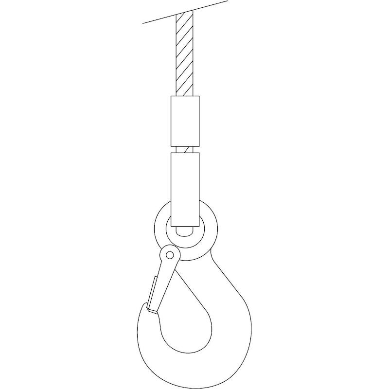 STAALKABEL+HAKEN 1-SPRONG   SK1-EHS-10MM-1M-1T REM