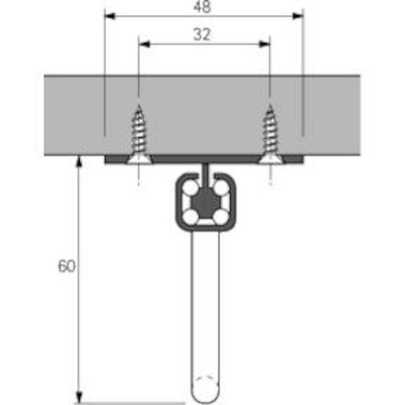 HETTICH 9141746 QUADRO KLEERHANGER 500MM WIT