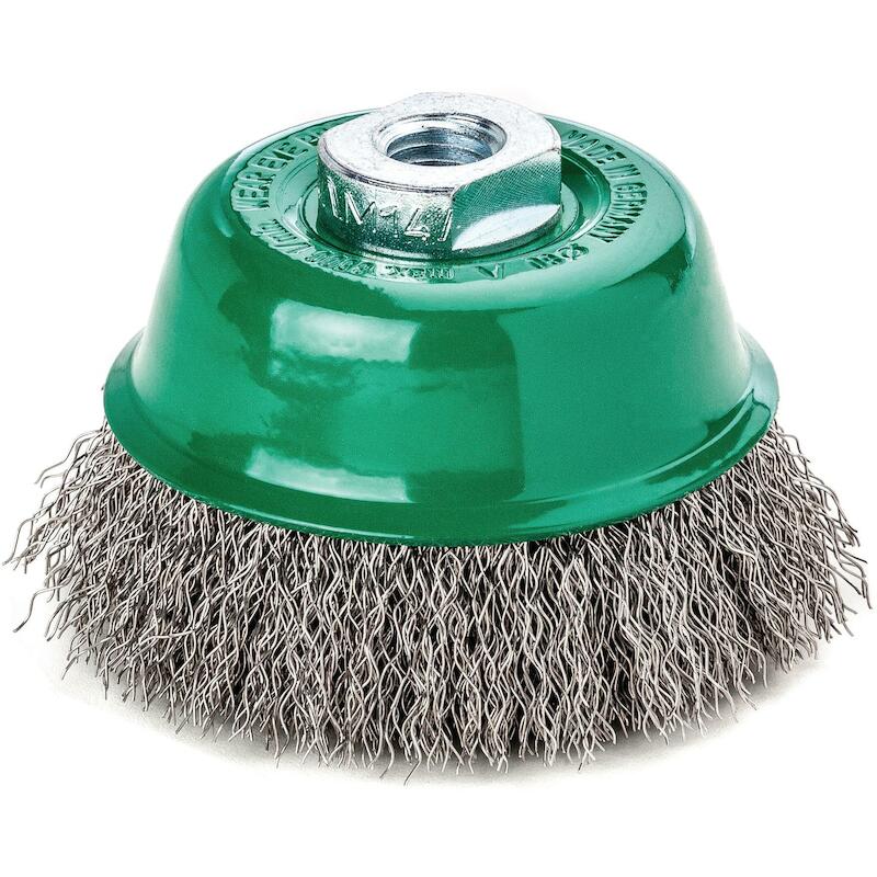 Lessmann - Brosse boisseau - ø 80 mm - M14 taraudage - 0,35 mm acier inoxydable ondulé - 41968119