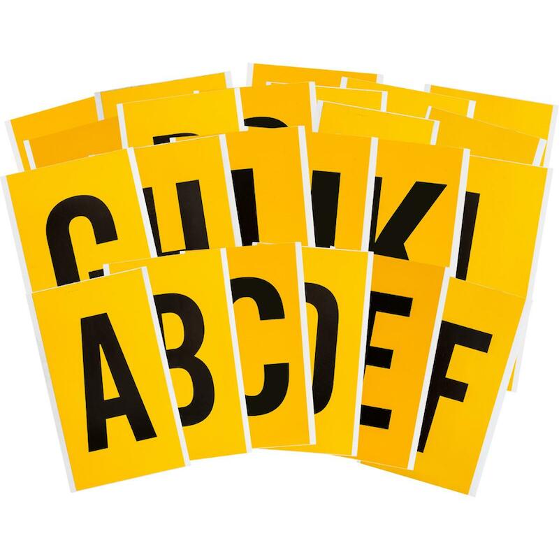 LETTER - BRADY 097598 - 'A-Z' ZWART OP GEEL 127X228 MM (25 EA)
