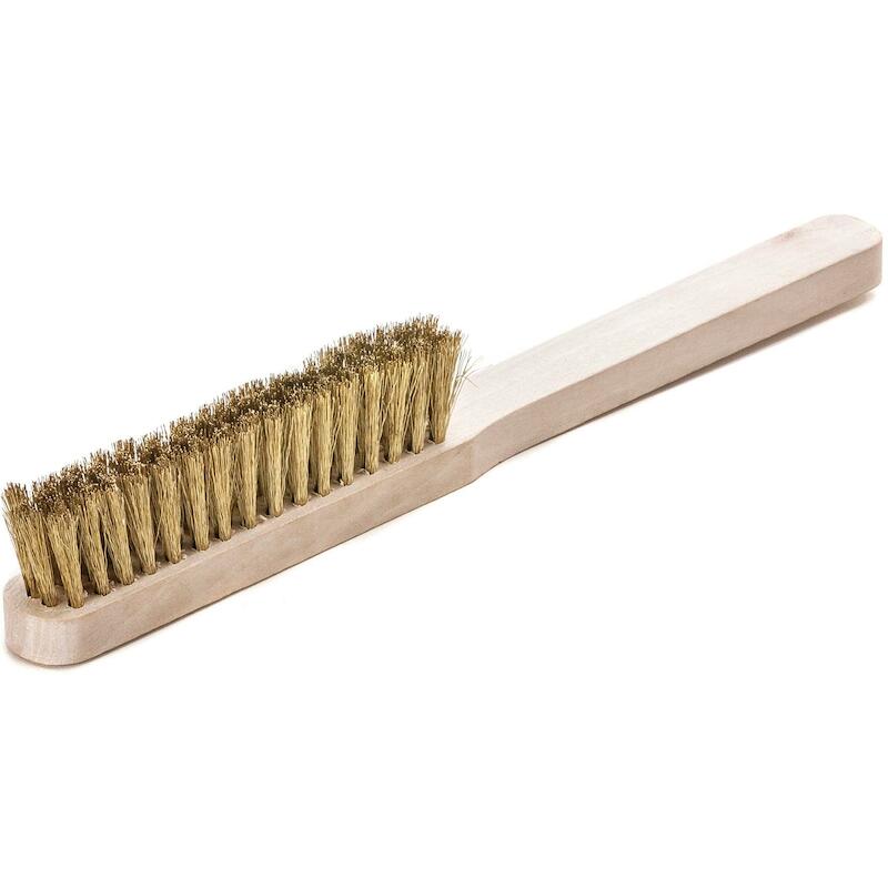 Lessmann - Brosse à main - Fil laiton ondulé 0,15 mm - 4 rangs - 225 x 20 mm - 126411 - 01052004