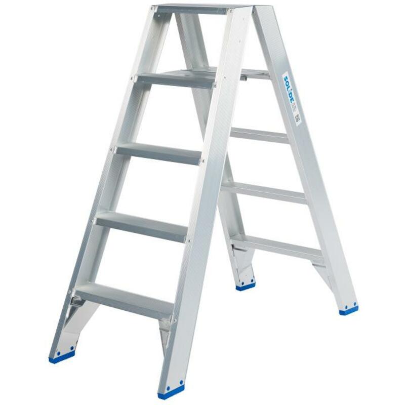 TRAPLADDER DUBBEL 2X 5 TREDEN  DT05 - 1,25M SOLIDE