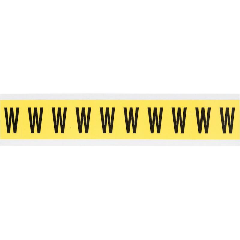 LETTER - BRADY 034333 - 'W' ZWART OP GEEL 22X38 MM(250 EA)