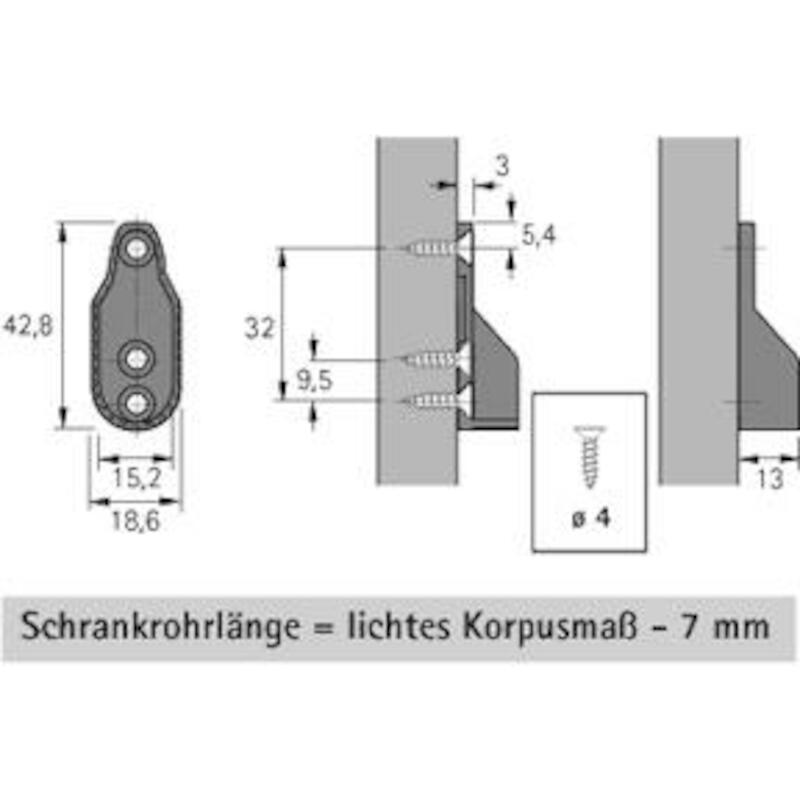 SUPPORT TUBE DE PENDERIE SL322          HETT-70664