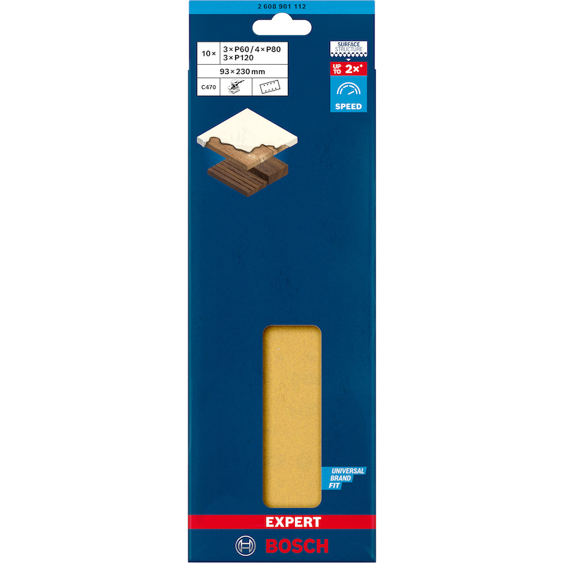 SET SCHUURVELL.HOUT 93 8G.  2608901112 (10ST)BOSCH