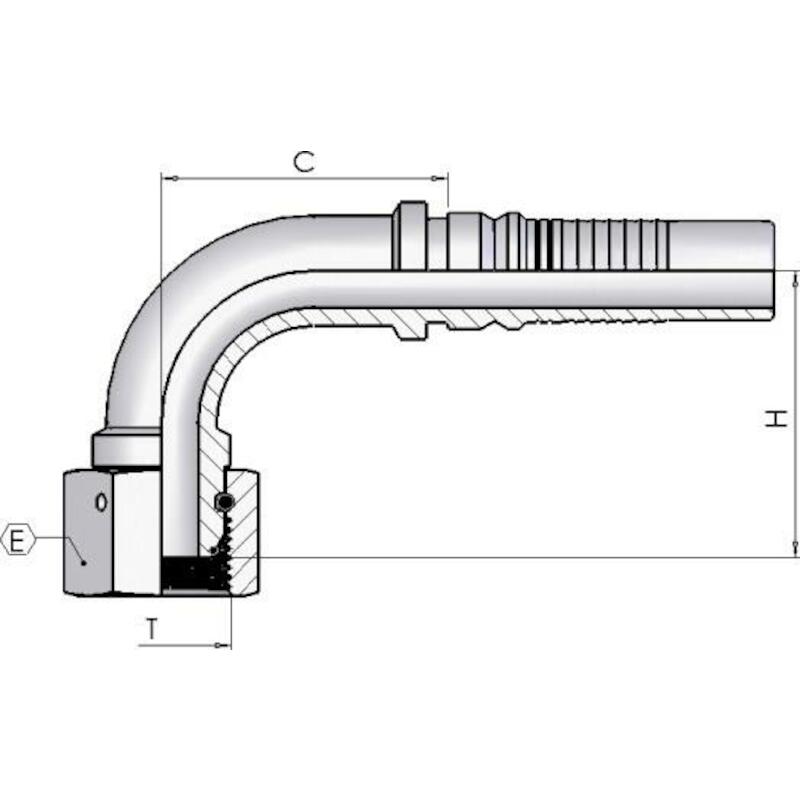 PERSKOPPELING 90° DKOR - 1 1/2" X 1 1/2" INTERLOCK