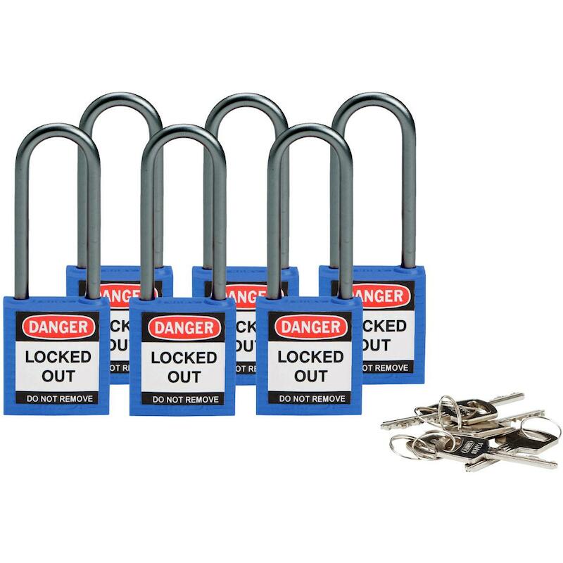 COMP SAFE PADLOCK 32MM SHA KD BLUE/6    BRADY  6ST