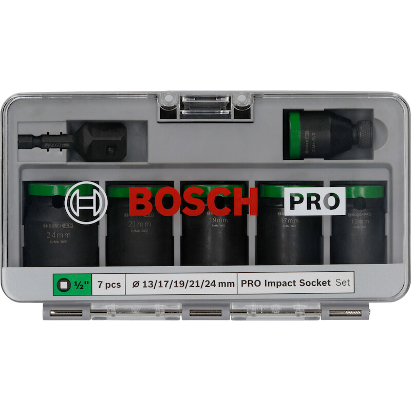 SLAGDOPPENSET 1/2" 13-24MM  2608003032 (7ST) BOSCH