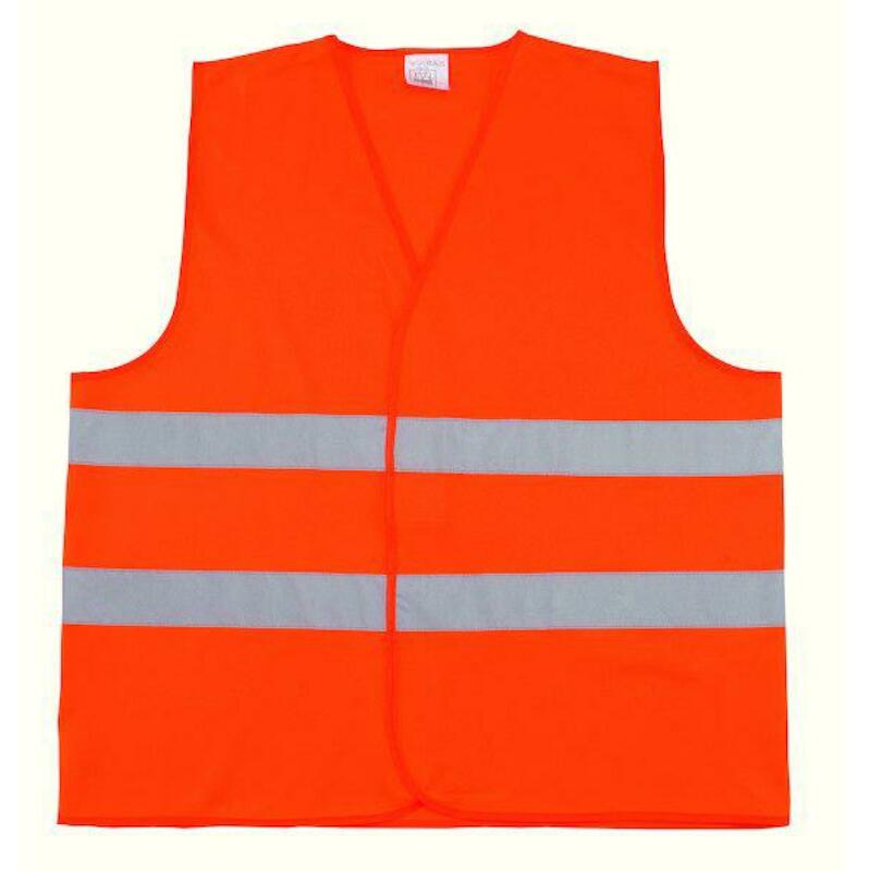 VEILIGHEIDSHESJE HV         2 STREPEN ORANJE    M