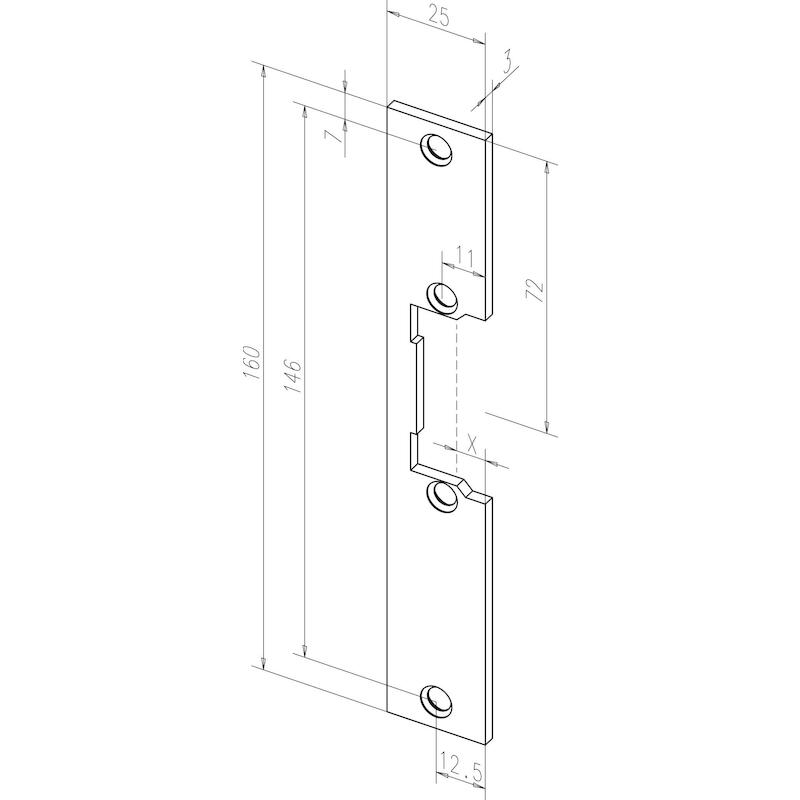 SLUITPLAAT LOS 160MM GRIJS  KL              EFFEFF