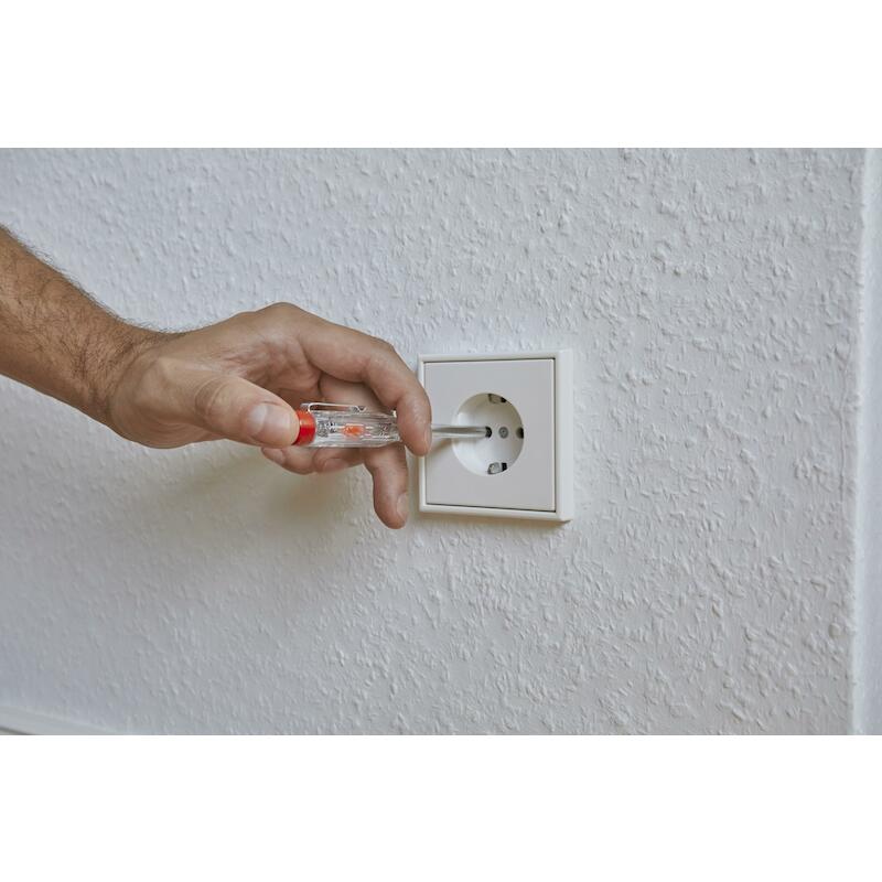 SPANNINGSZOEKER 220-250 VOLT SLEUFKOP TRANSPARANT,MET CLIP IN BLISTER - SB2553 - WIHA