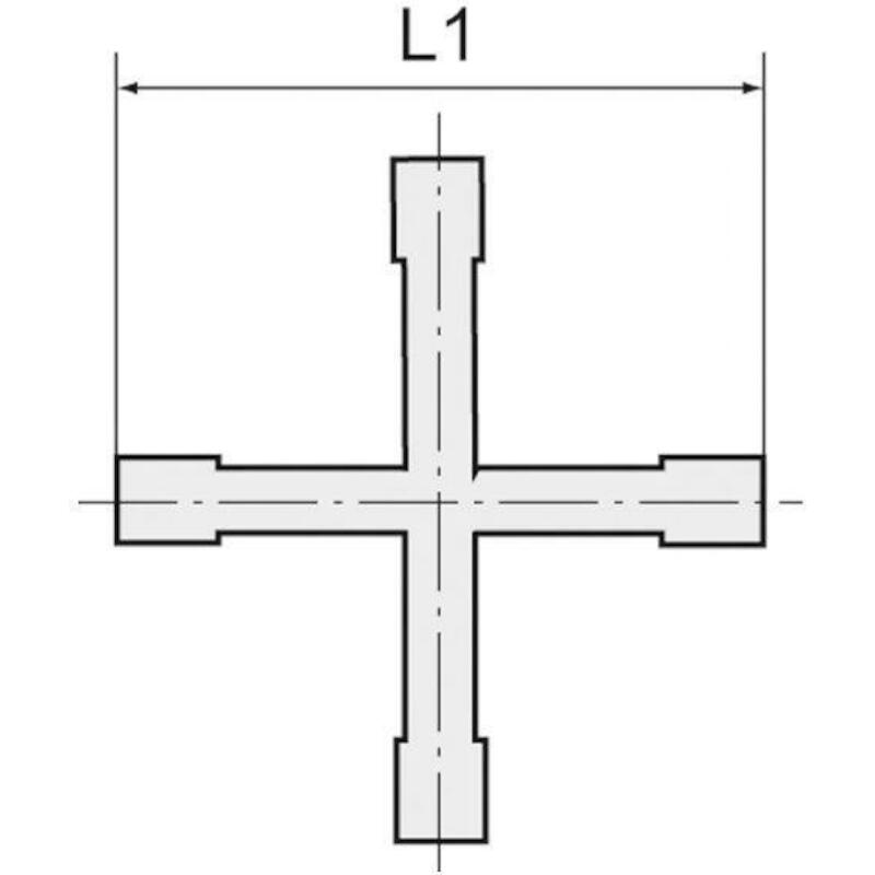 VERBINDINGSSTUK      KRUIS  8 MM