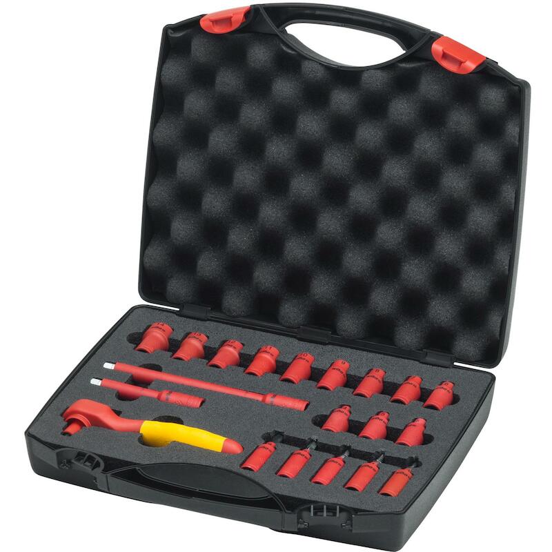 JEU DE CLÉS À CLIQUET ISOLÉES 1/4" 21 PIÈCES DANSUN COFFRET - 7209NK2001 - WIHA