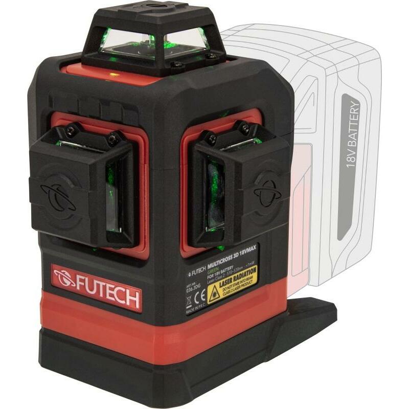 KRUISLIJNLASER 120M GROEN   MULTICROSS 3D 18VMAX