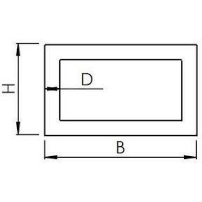 TUBE RECTANG.ALU ANODIS.MAT HB11030 40X20X2