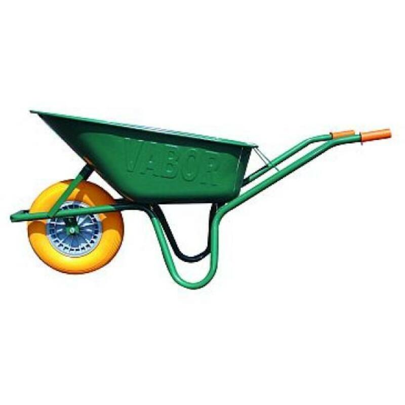 BROUETTE 90L PEINTE VERT    R801-GO ROUE PLEIN PU