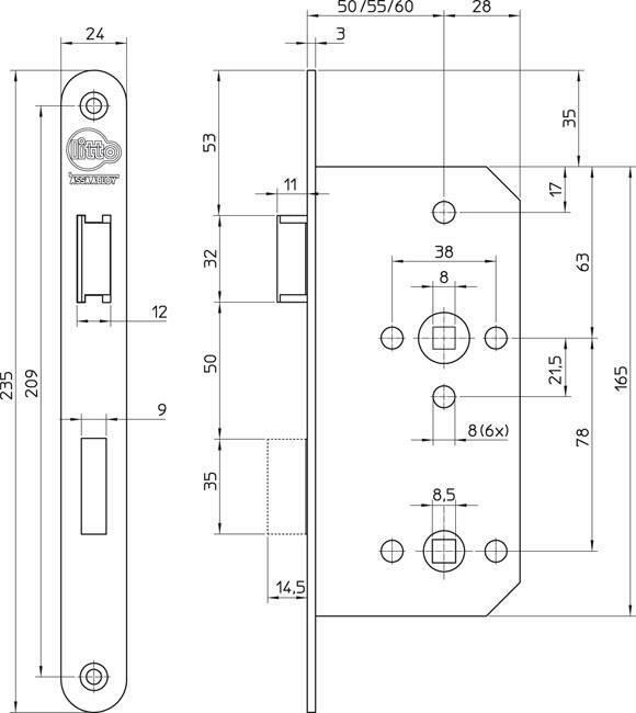 TOILET SLOT AFG.INOXLOOK    A15E6   60MM     LITTO