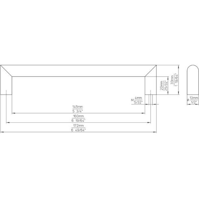 POIGNÉE MEUBLE INOX         1406-172N1 160MM  SIRO