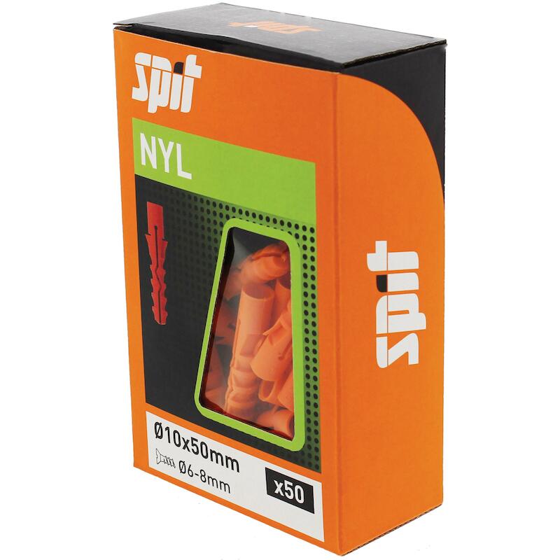 NYLONPLUG 10X50 Z.KRAAG     NYL        057030 SPIT