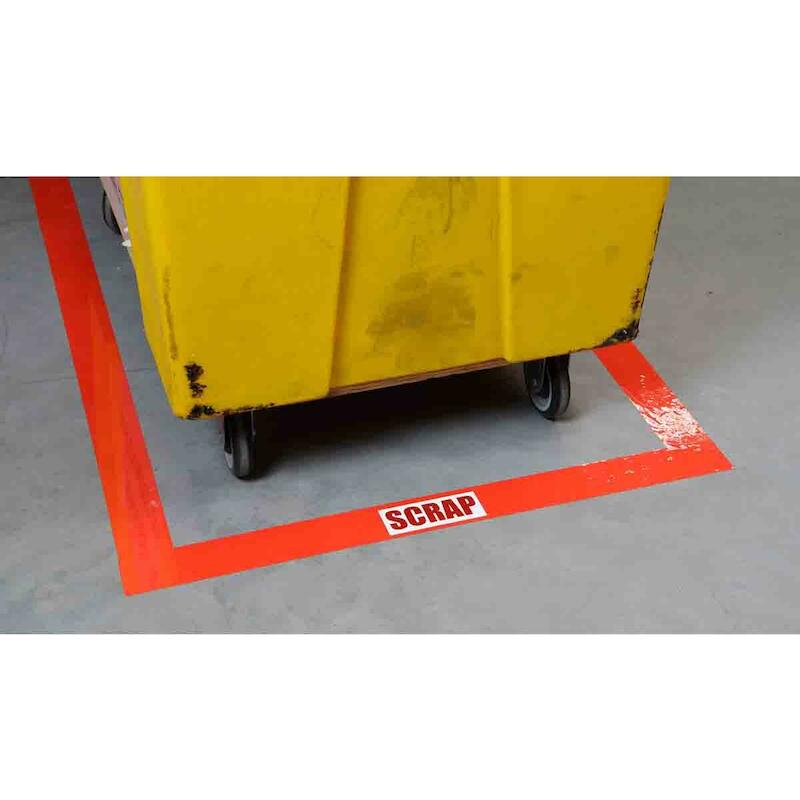 VLOERMARKERINGSTAPE - BRADY 104343 - ROOD 76,2 MMX30 M