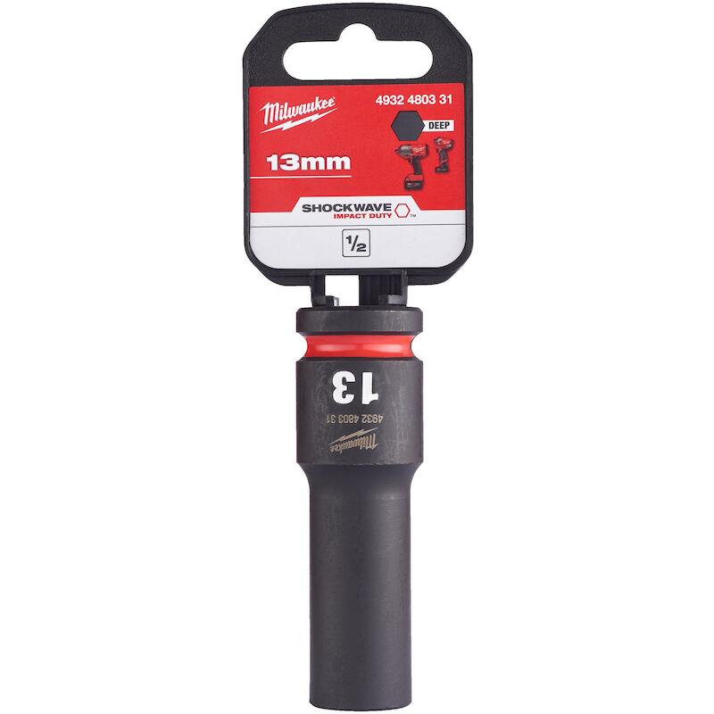Milwaukee - Douille à choc profonde - Shockwave Impact Duty - 1/2" - 6 pans - 13 mm - 78 mm - 4932480331 - 03246216