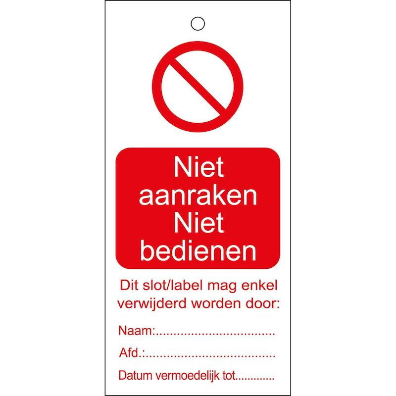 ETIKET 256163 TAG-NIET AANRAKEN-160*75      (10ST)