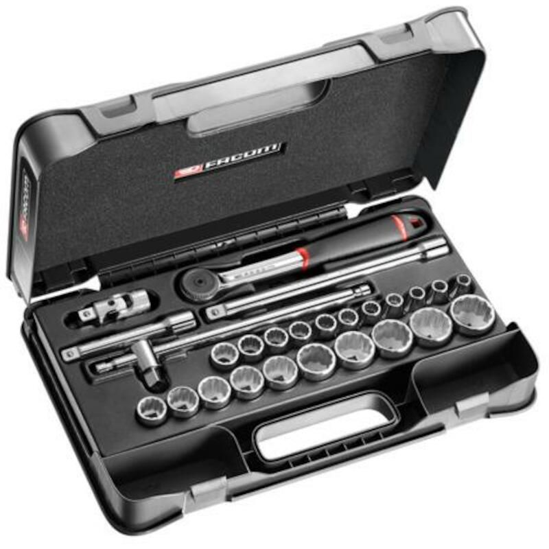 Facom - socket set 1/2" - 12-point - 8–32 mm - 26 pcs - S.161-4P12 - 02764019