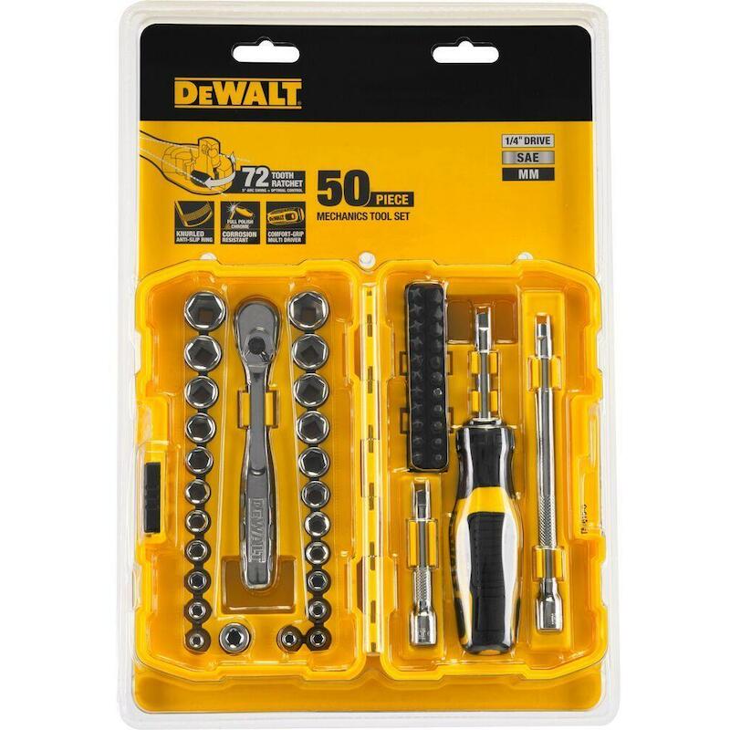 HANDDOPPENSET 1/4" + RATEL  DWMT81610-0 (50ST)DEWA