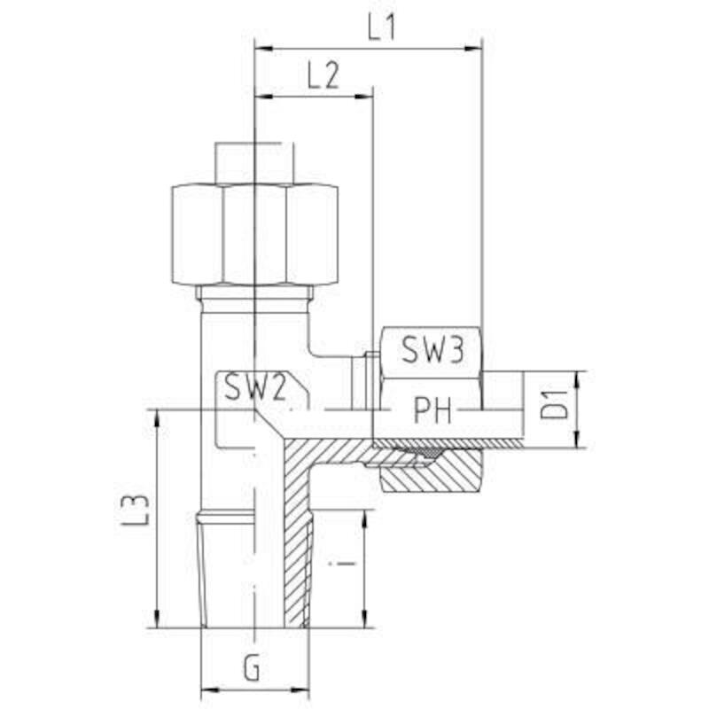 T-INSCHROEFKOPPELING        LE-L-22-3/4"-NPT    PH